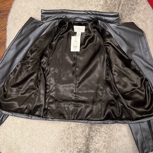 NWT! Cache Pewter Faux Leather Jacket - Picture 11 of 16